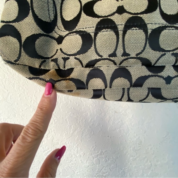 Coach Signature C Gray Black Medium Jacquard Tote Shoulder HandBag Satchel - Picture 12 of 15